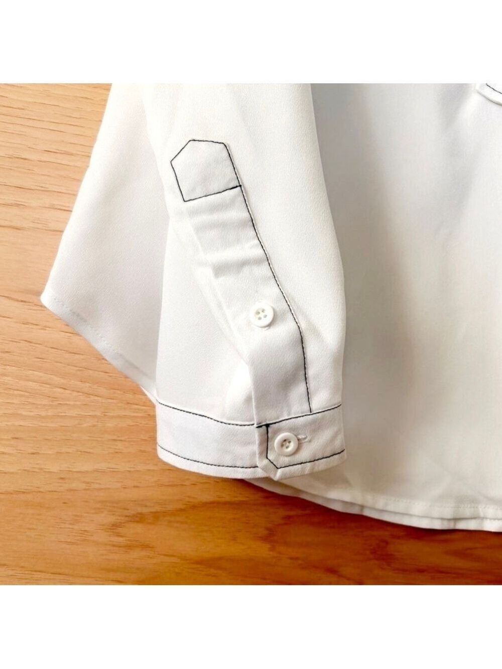 REMIXMESS WHITE HENLEY BLOUSE - NWT - Picture 7 of 9
